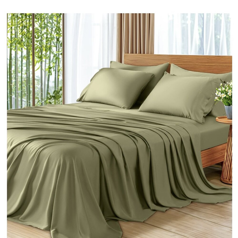 Bamboo sheet set, Sage Green, Queen